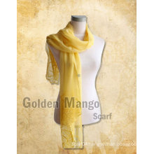 Fashion long embroidery silk shawl